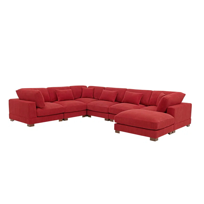Arliz 7 - Piece 144" Wide Reversible Modular Corner Sectional with Ottoman