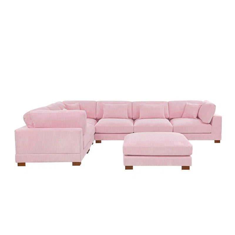 Arliz 7 - Piece 144" Wide Reversible Modular Corner Sectional with Ottoman