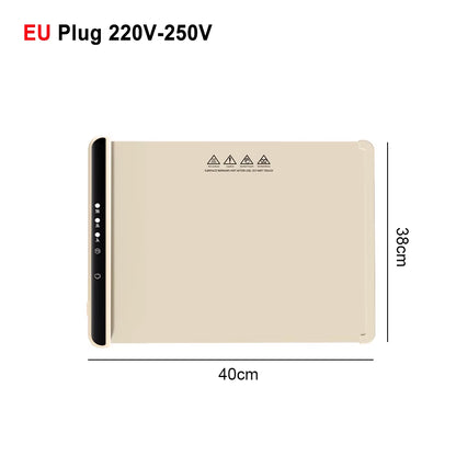 Electric Warming Tray Food Warmer Plate Foldable Portable Smart Food Fast Heating Mat Electric Warming Tray with 3 Tem Setting