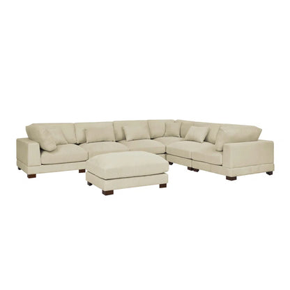 Arliz 7 - Piece 144" Wide Reversible Modular Corner Sectional with Ottoman