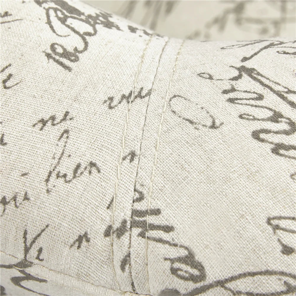 Barrel Accent Chair with Ottoman, Letter Print Fabric