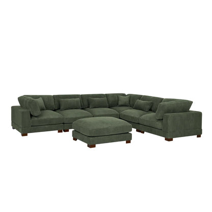 Arliz 7 - Piece 144" Wide Reversible Modular Corner Sectional with Ottoman