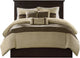 Palmer Comforter Set-Luxury Faux Suede Design, Striped Accent