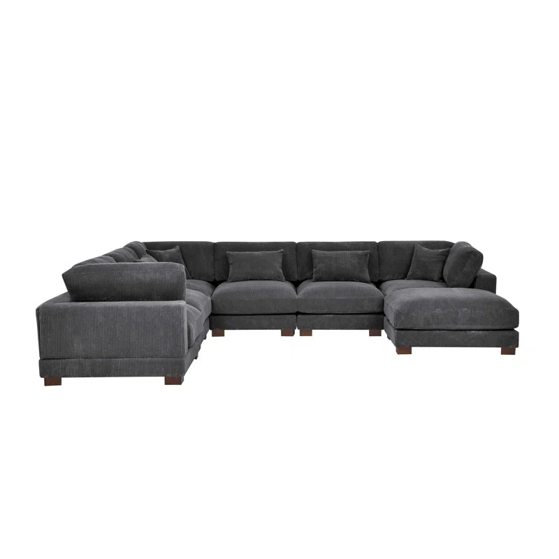 Arliz 7 - Piece 144" Wide Reversible Modular Corner Sectional with Ottoman