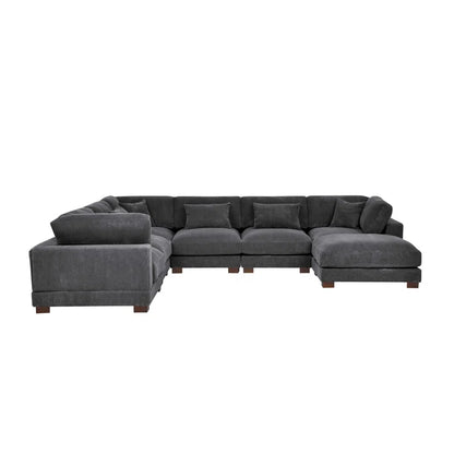 Arliz 7 - Piece 144" Wide Reversible Modular Corner Sectional with Ottoman