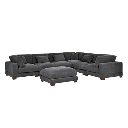 Arliz 7 - Piece 144" Wide Reversible Modular Corner Sectional with Ottoman